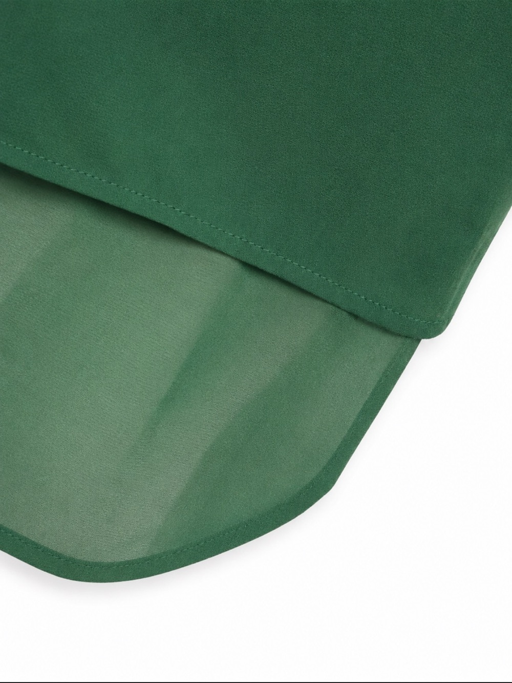 Michael Kors Emerald Green Layered V-Neck Tunic Layered Hem Blouse Top Large - Picture 5 of 7